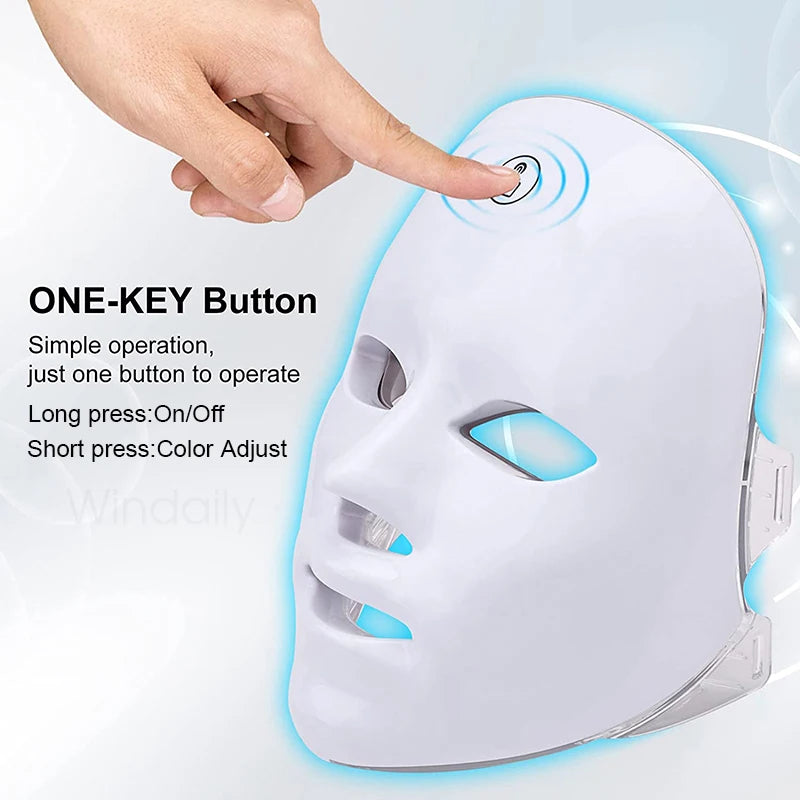 7 Colors Wireless Led Face Mask Therapy Photon USB Recharge Facial Mask For Anti Aging Skin Rejuvenation Skin Care Beauty Device