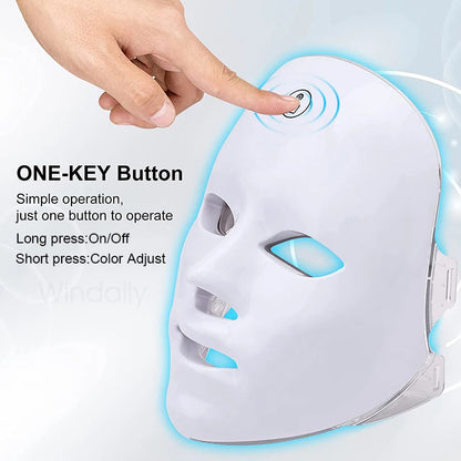 7 Colors Wireless Led Face Mask Therapy Photon USB Recharge Facial Mask For Anti Aging Skin Rejuvenation Skin Care Beauty Device
