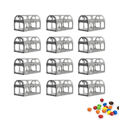 Transparent Treasure Box 12PCS Hollow Wedding Candy Box Chocolates Container Jar Storage Containers Case Anniversary Festival