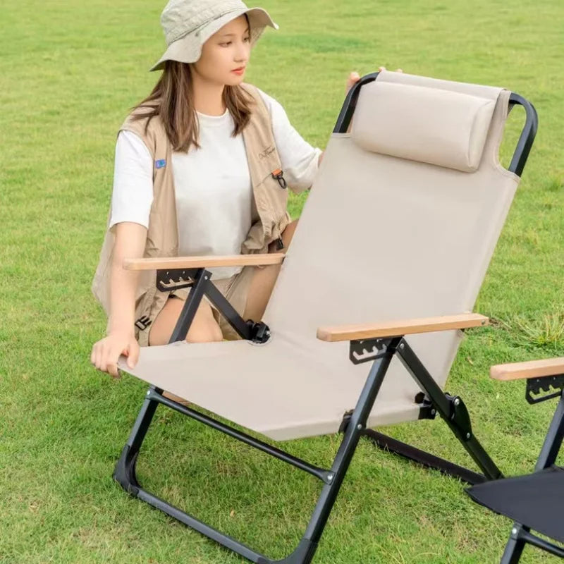 New Upgraded Kermit Chair 5 Gear Adjustable Angle Folding Chair Outdoor Camping High Back Chair Garden Recliner Fishing Chair