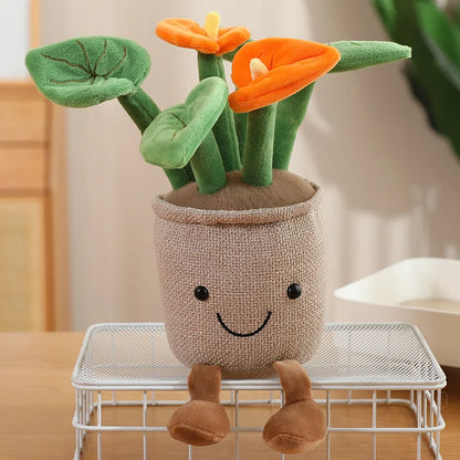 Green Plant Potted Plants Lily Flowers Strawberries Lotus Flowers Persimmons Morning Glory Ornament Soft Birthday Gifts Decor
