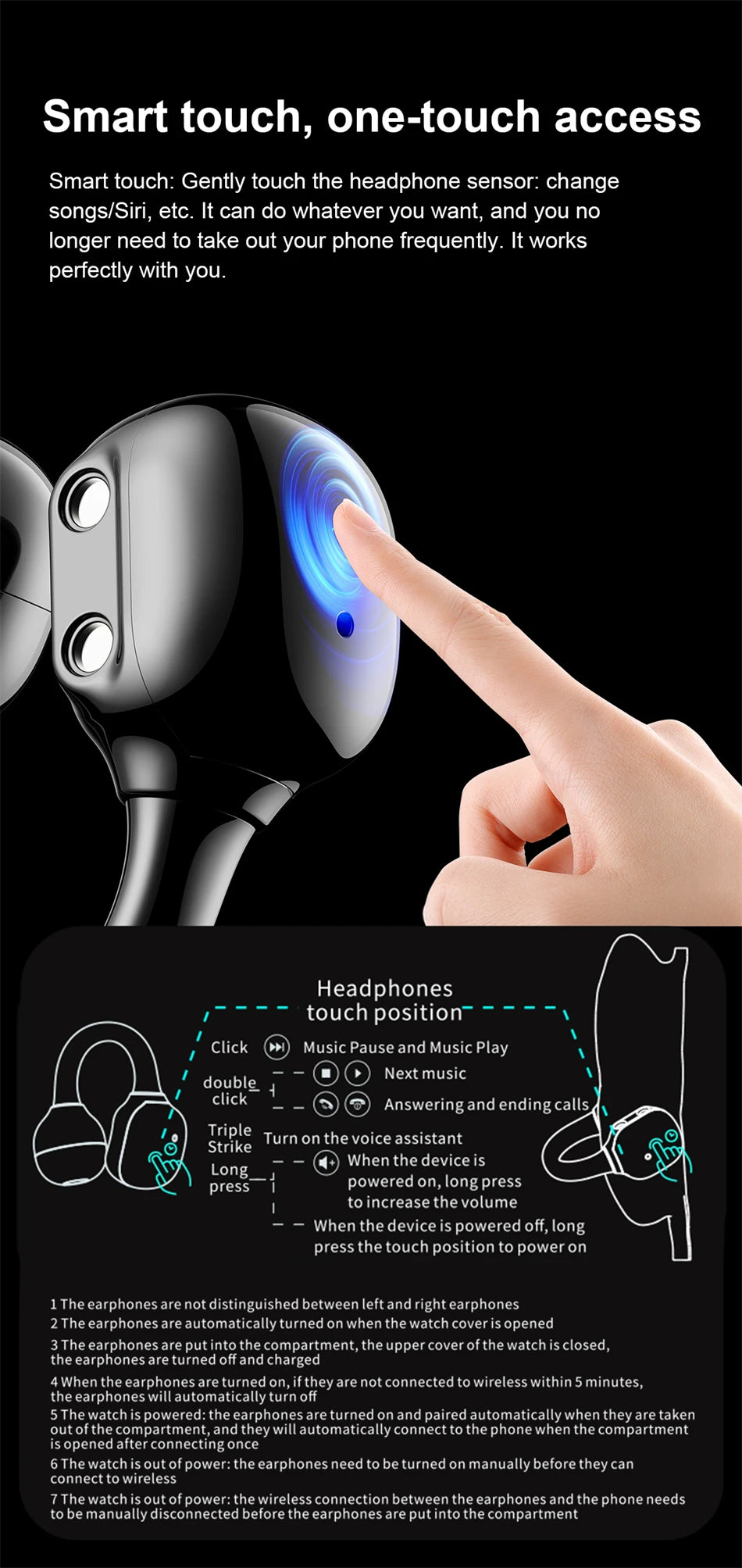 LIGE Bluetooth Headphones with clip-on design 2 In 1 Smartwatch with Earphones Heart Rate Sport Fitness Headset Smart Watch 2026