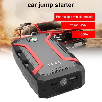 22200mWh Akumulator Rozruchowy Samochodowy Jump Starter 1000A 12V Samochody Benzynowe i Diesel Przenośna Awaryjna Ładowarka do Aktywności na Zewnątrz