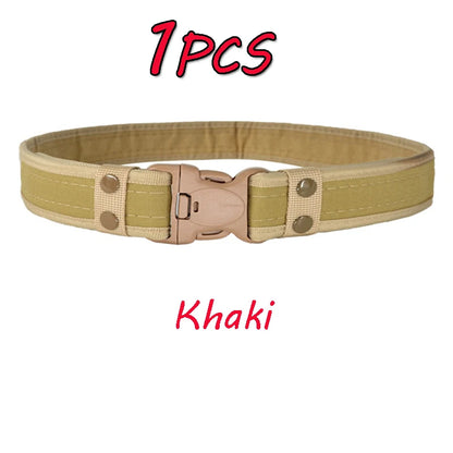 Camouflage Tactical Belt Men's Quick Release Nylon Military Belt Outdoor Combat Oxford Cloth Mountaineering Trouser Waist Belt