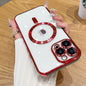 For Magsafe Fashion Plating Lens Protector Case For iPhone 11 12 13 14 15 Pro Max Plus Silicone Wireless Magnetic Charging Cover