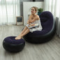 Inflatable Lounge Chair for Adults, Folding Portable Lazy Sofa with Foot Stool ,Air Couch Sofa for  Livingroom and Bedroom