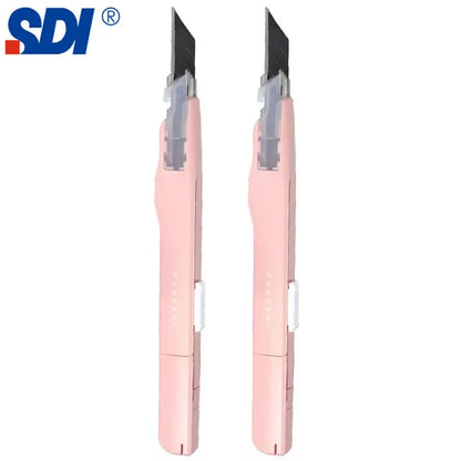 SDI 9mm Anti-Shaking Utility Knife 30-Degree Angle Sharp Black Steel Blades Box Cutter Auto Lock Professional Craft DIY Opener