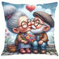 Adorable Elderly Couple Artistic Pillowcases: Share Warmth and Love Sofa cushion cover home room decoration 2D flat printing