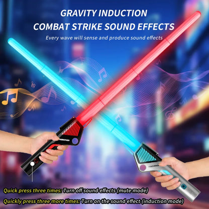 Children Colorful Glowing Sword Toys Telescopic Music Laser Sword 2-in-1 Rotating Decompression Toy Light Sword Kids Adult Toys