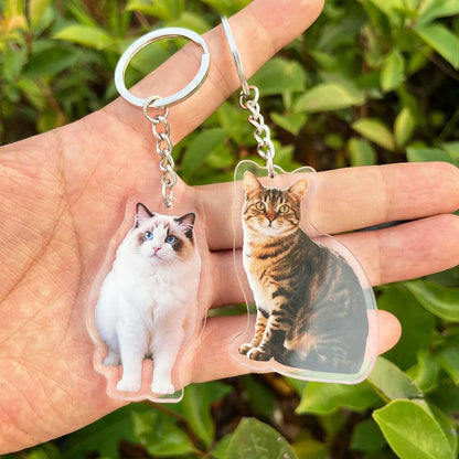 Custom Printed Dog Cat Pet Photo Keychain Personalizd Acrylic Keychain Custom Logo Keychain Full Color Logo Printing on Keychain