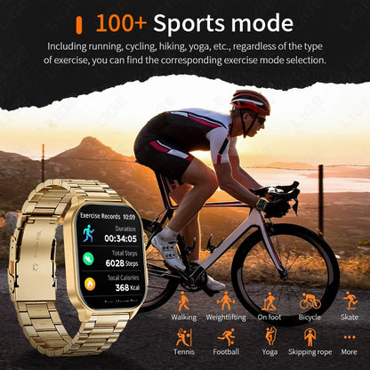 LIGE 2.01" HD Wyświetlacz Smartwatch dla Mężczyzn Kobiet Monitor Zdrowia Zegarki Sportowe Fitness AI Głos Rozmowy Bluetooth Męski Smartwatch Nowość