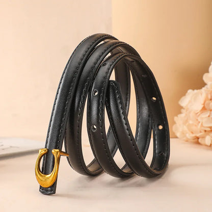 C-shaped Smooth Buckle Simple Women's Soft Durable Belt Fashion Women's Clothing Accessories Paired With Business Casual Belt