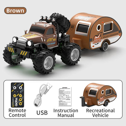 New 1:64 Rc Car Mini 2.4Ghz City Road Handle High Speed Alloy All Terrain Remote Control Car Dual Control Children's Toys Gifts