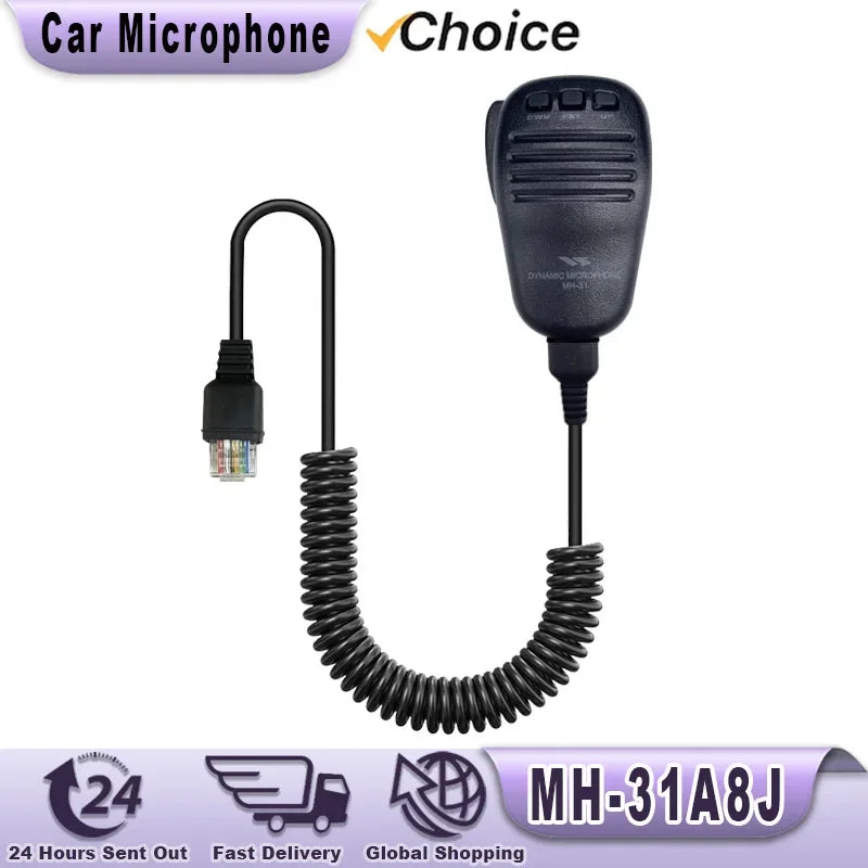 Car Portable Microphone MH-31A8J Microphone for FT-817ND FT-857D FT-897D FT-450D FT-900/AT FT-818 FT-891 Walkie Talkie MH-31
