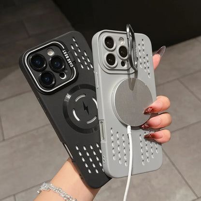 For Luxury Silicone Bumper Magsafe Magnetic Holder Phone Case For iPhone 11 12 13 14 15 Plus 17air Protector On 16 Pro Max Cover