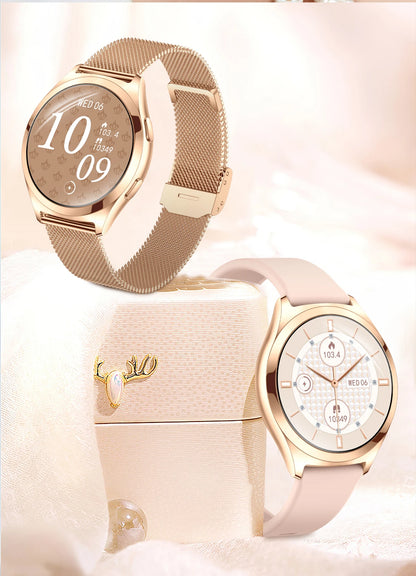 LIGE Luxury Smart Watch For Woman 1.27" Bluetooth Call Custom Dial Women's Bracelet Sports Health Monitor Smartwatch Ladies Gift
