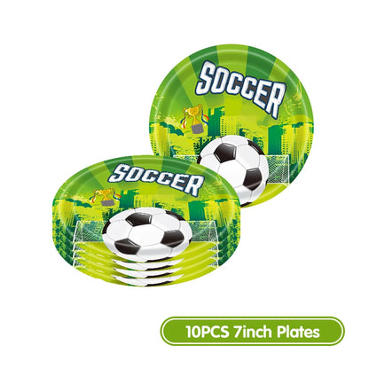 Football Birthday Decoration Party Supplies Tableware Balloons Set Candy Gift Boxes Football Birthday Gifts Kids Birthday Favors