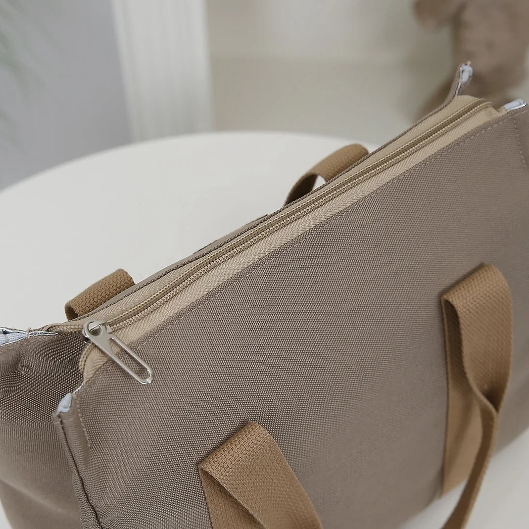 Solid Color Lunch Bag, Tote Bag with Foil Inner Zipper Closure Large Capacity Portable, Work, School, Utility Bag with Meals