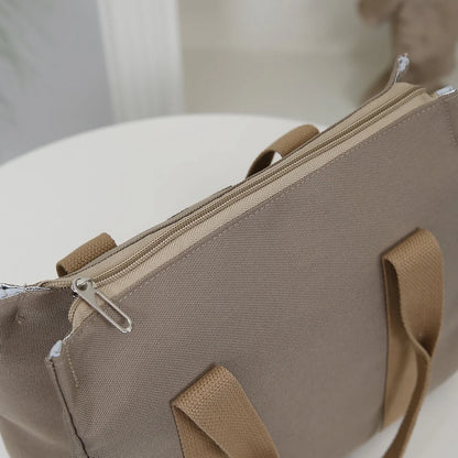 Solid Color Lunch Bag, Tote Bag with Foil Inner Zipper Closure Large Capacity Portable, Work, School, Utility Bag with Meals
