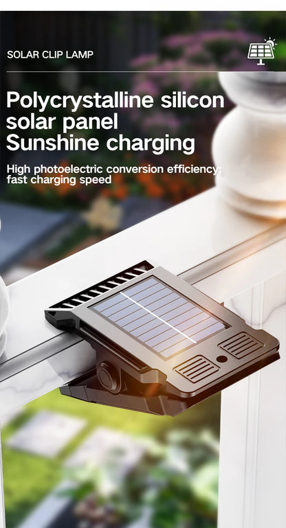 Solar powered courtyard lamp, household garden lighting, human body sensing multifunctional outdoor clip on lawn lamp