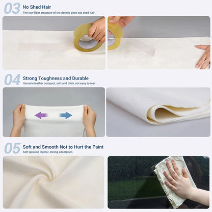 SEAMETAL Car Care Cleaning Towel Natural Sheepskin Quick Drying Cloth Super Absorbent Washing Towels Car Wash Tool Accessories