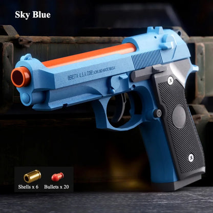 SIG17 Shell Throwing Toy Gun Continuous Firing Blowback Soft Bullet Pistol Model Empty Hanging Children's Toy Boys Gift