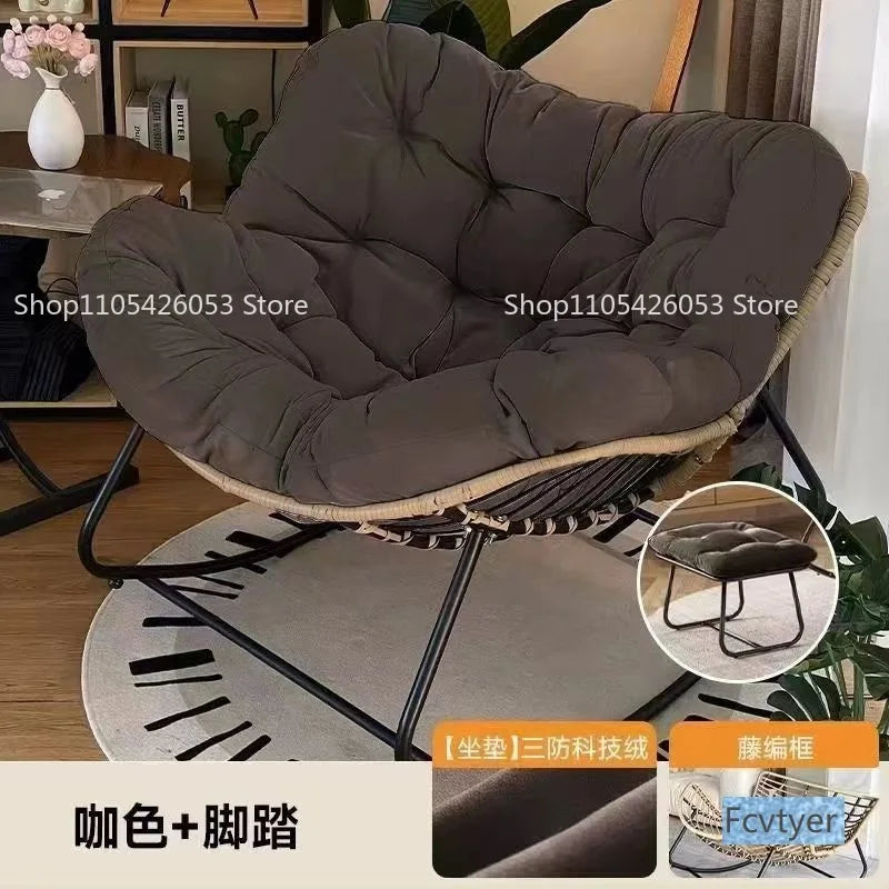 Rocking Chair Lazy Sofa Bird Nest Shaped Living Room Balcony Nap Small Apartment Rattan Woven Adult