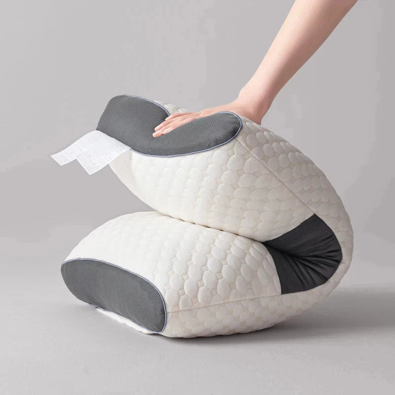 2Pcs Ergonomic Massage Neck Pillows Adjustable Orthopedic Contour Support All Season Comfort Sleep Pillow Core