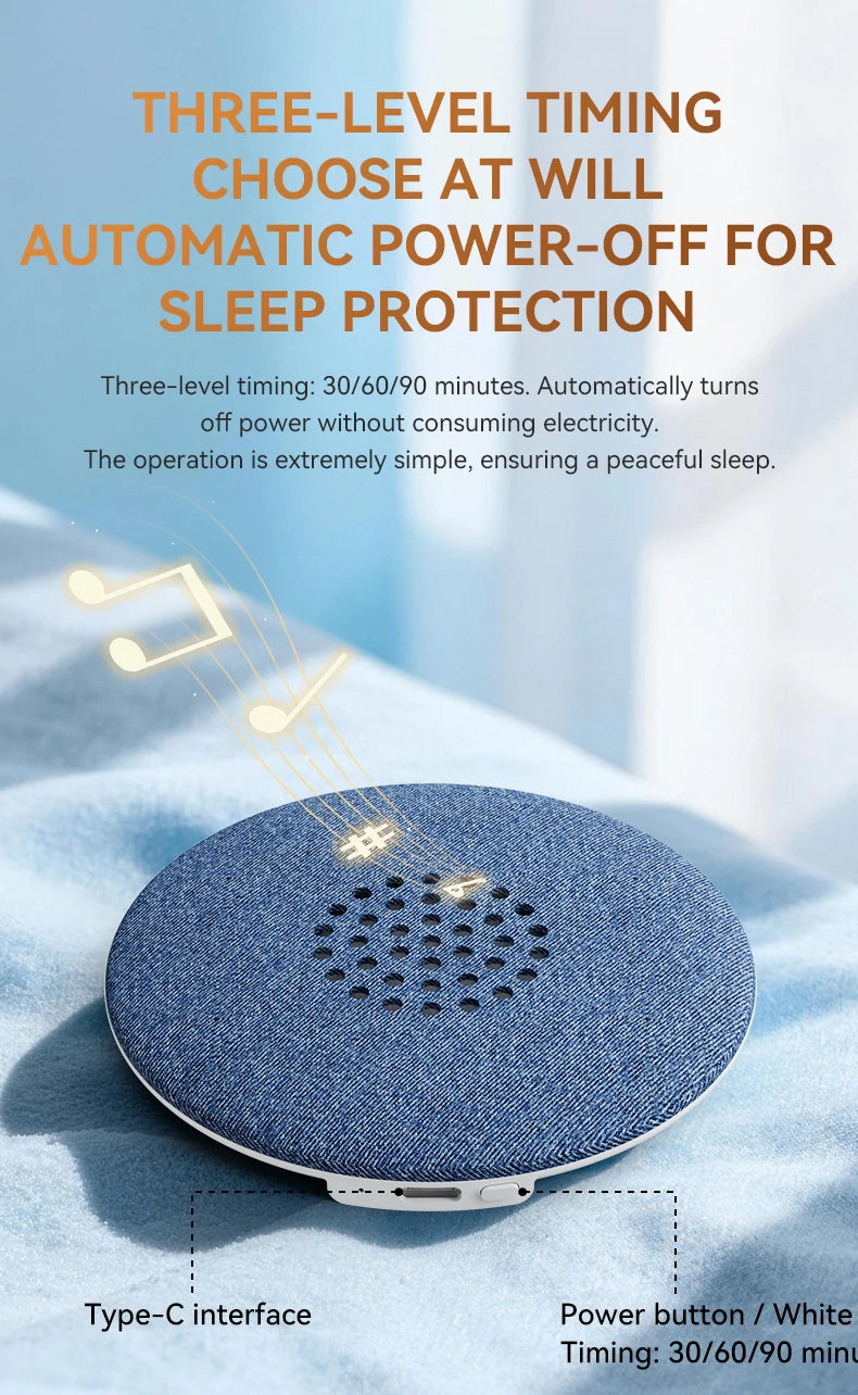 Mini Sleeping Bluetooth 5.3 Speaker Under Pillow Sound Machine With White Noise HiFi Stereo Audio Soundbar MP3 Music Player New