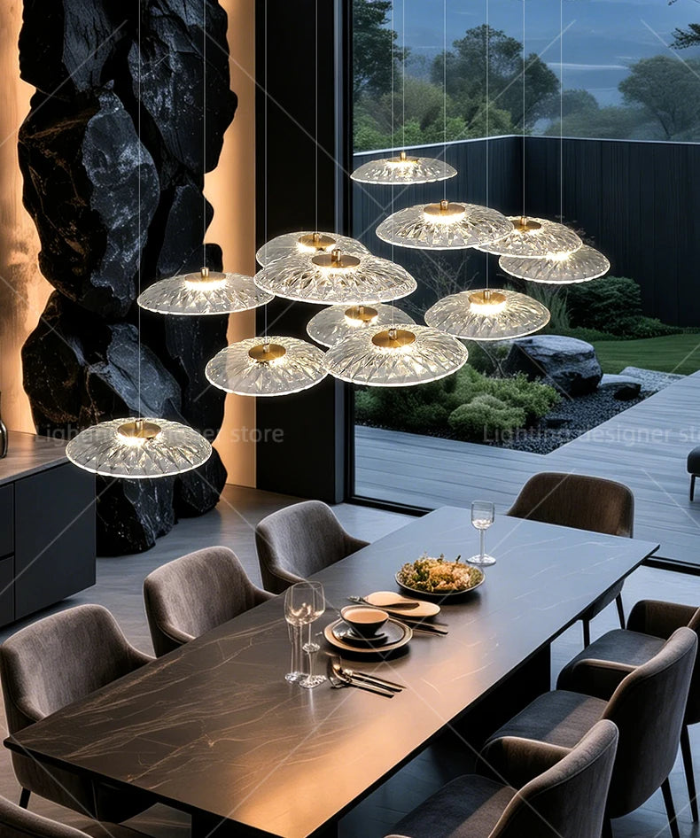 Dining room pendant light Modern villa dining room Kitchen pendant light designer glass Multi-head Hanging Lamp pendant light