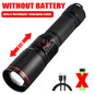 Aluminum Alloy White Laser Powerful LEP Flashlight 18650 or 21700 Battery Zoom Torch Light Lamp with Tail Rope Power Indicator