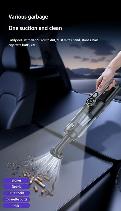 Car Vacuum Cleaner Wireless One-Button Dust Dump High-Power Portable Vacuum Cleaner Large Suction Mini Handheld Vacuum Cleaner