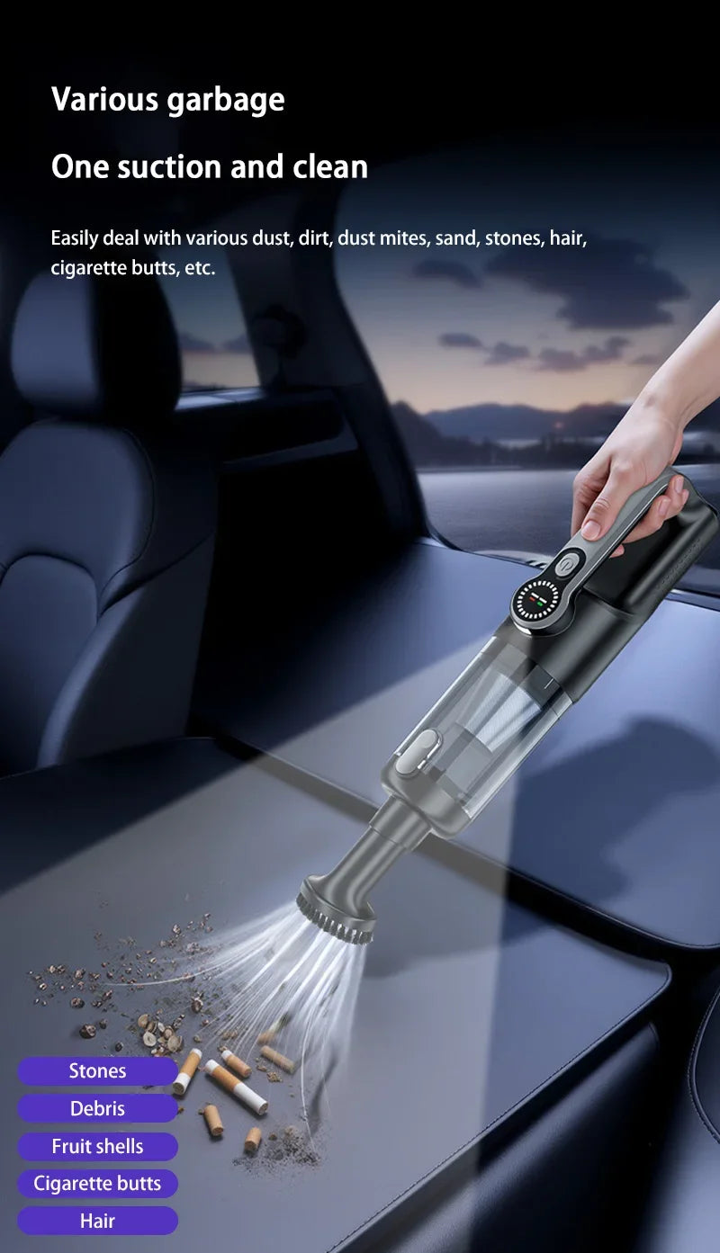 Car Vacuum Cleaner Wireless One-Button Dust Dump High-Power Portable Vacuum Cleaner Large Suction Mini Handheld Vacuum Cleaner