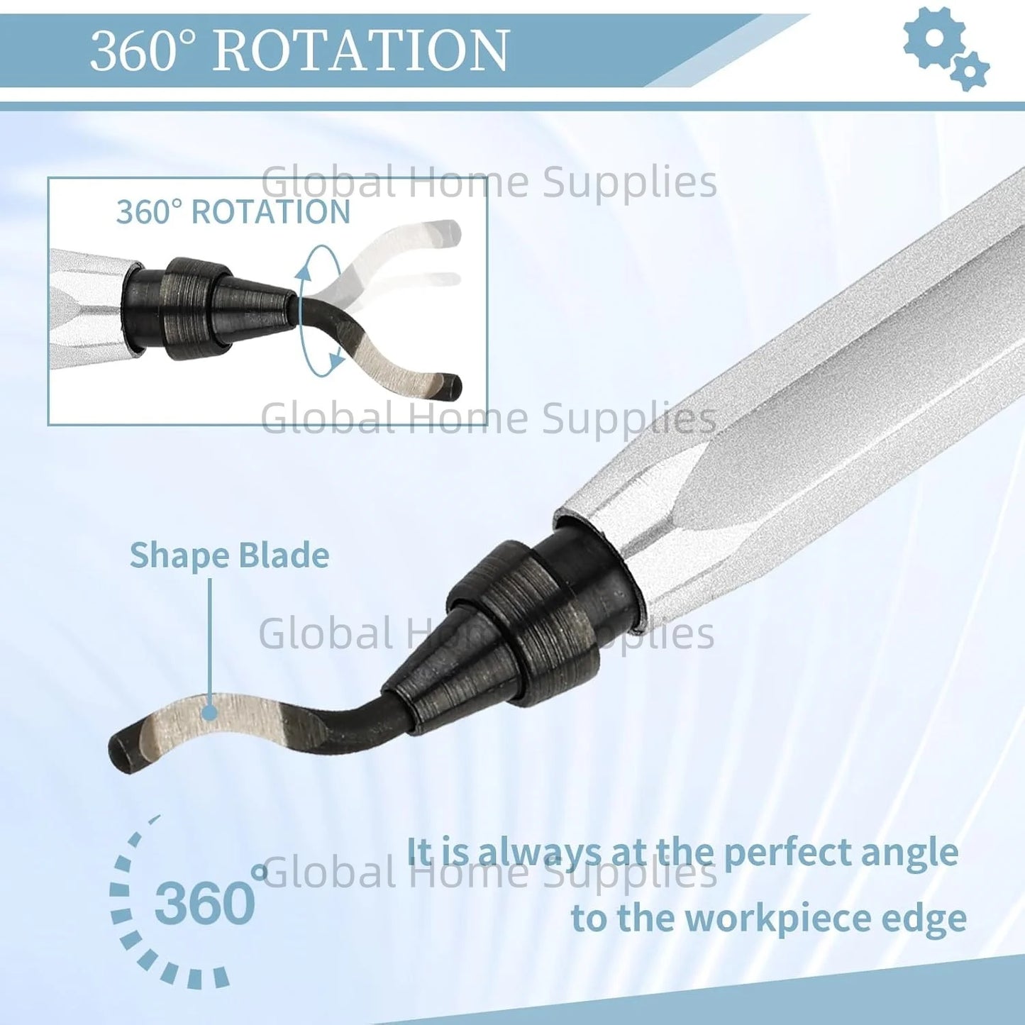 Deburring Tool with 10 Extra High Speed Steel Swivel Blades Works on Metal Resin PVC Pipes Copper Plastic and 3D Printed Edge