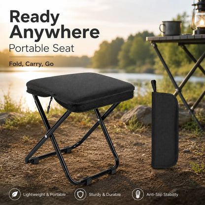Portable Square Folding Stool Small Camping Seat Fishing Low Stool for Outdoor