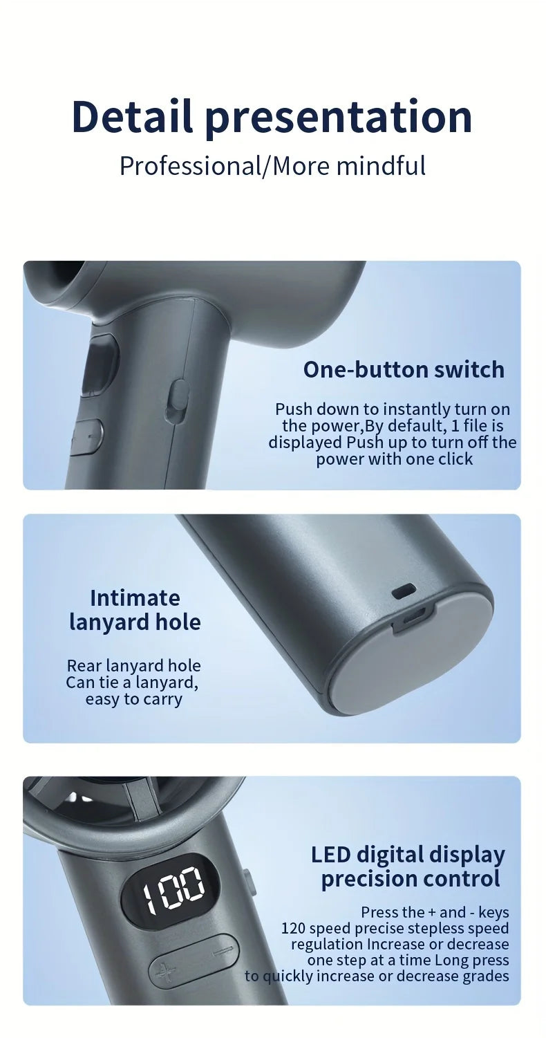 Portable Handheld Mini Fan, Powerful Wind Speed, Convenient USB Charging, Suitable for Travel, Outdoor Activities, and Summer