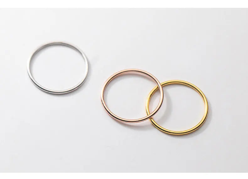 La Monada 45-59mm Plain Thin Women Ring 925 Sterling Silver Minimalist Rings For Women 925 Silver Finger Jewerly Rings Woman