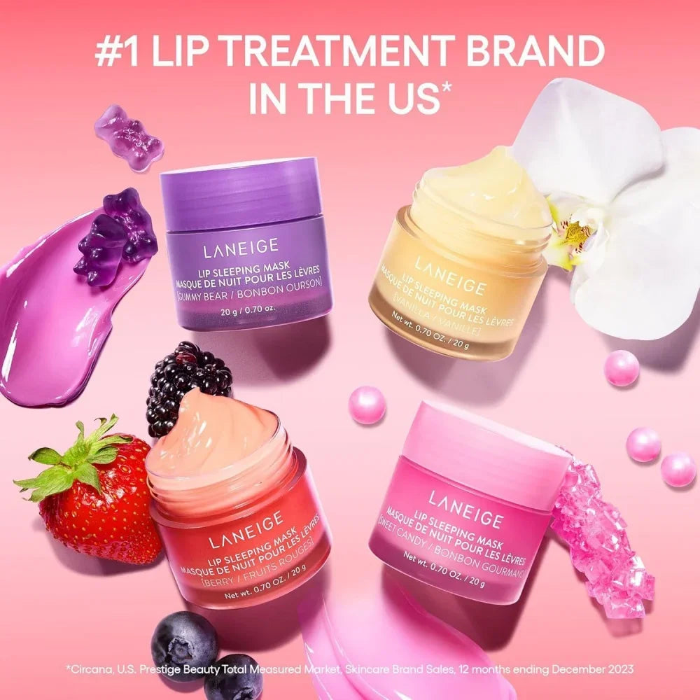 Laneige Gummy Bear Vanilla Strawberry Lip Mask Plumping Gloss Lip Gloss Lip Oil Moisturizing Balm Exfoliating Daily Care Balm