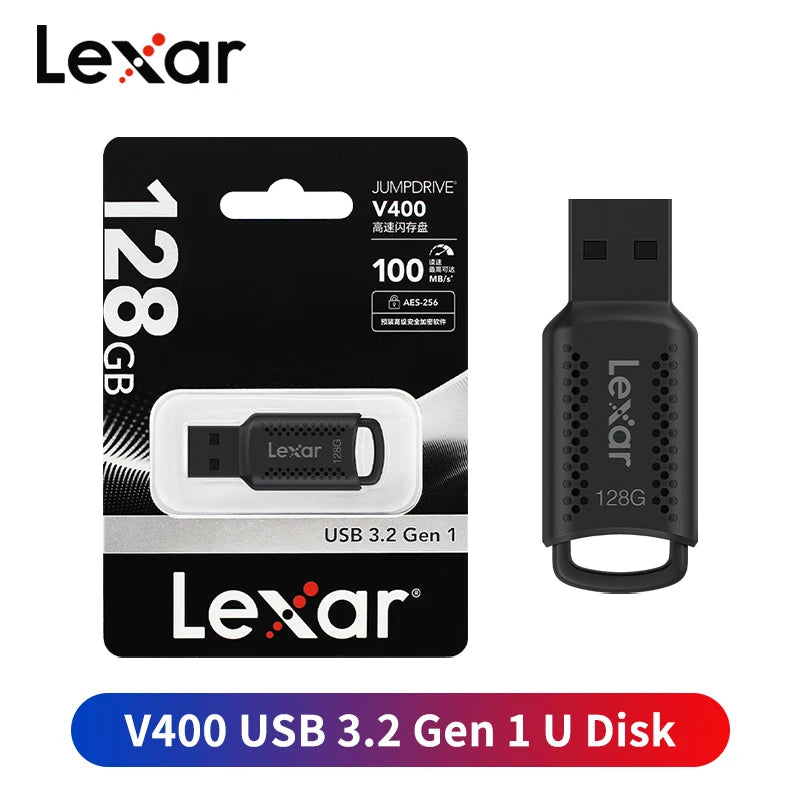Original Lexar JumpDrive V400 USB 3.2 Stick 32GB 64GB 128GB 256GB USB Pen Drive Memory Stick U Disk For Computer