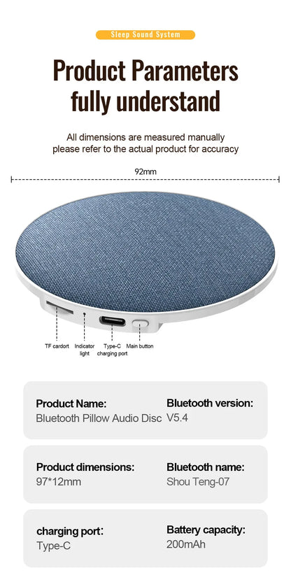 Under Pillow Sleep Speaker Ultra Slim HiFi Noise Reduction Bone Conduction Sound Machine for Deep Sleep Relaxation 2026 New ﻿