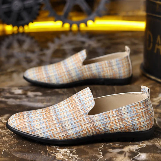 Summer Men's Loafers Business Casual Office Shoes For Men Comfortable Non-slip Driving Shoes Man Breathable Slip-on Flat Shoes