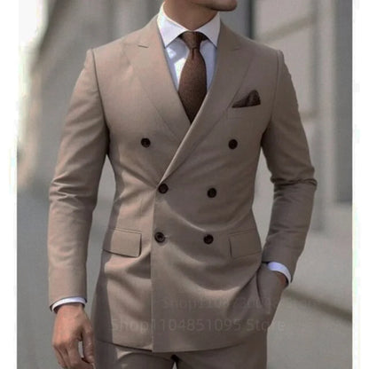 Smart Casual Wedding Men's Suits Slim Fit Tuxedo Blazer Set 2 Piece Formal Business Suit for Groom with Blazer And Pants