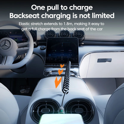 120W Spring Cable USB Type C To Type C Fast Charging LED Digital Display For iPhone 15 16 Samsung Huawei USB C To USB C Cable