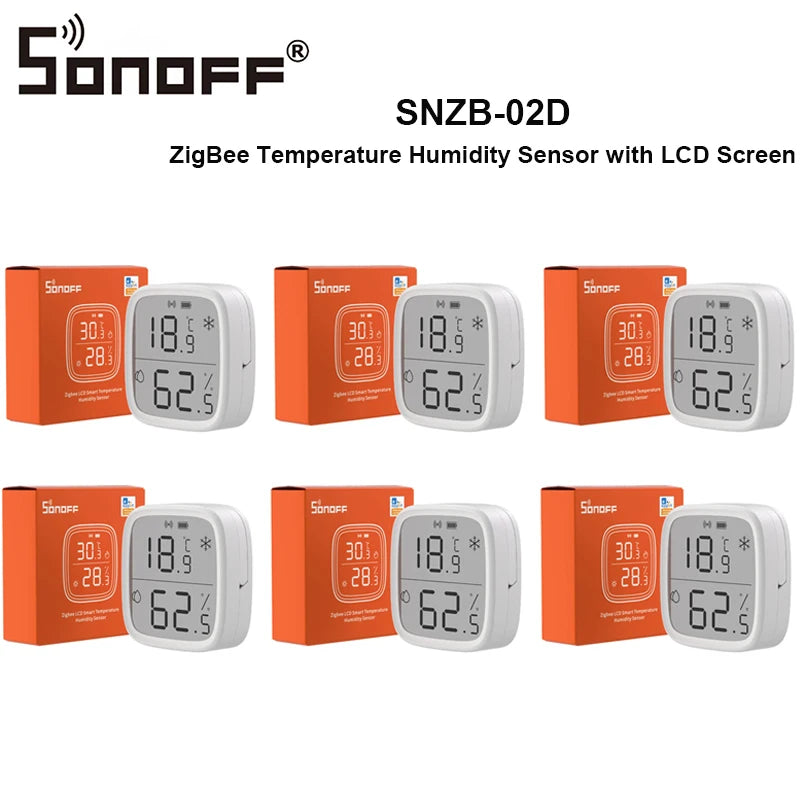 SONOFF SNZB 02D Zigbee Temperature Humidity Sensor with 2.5" LCD Screen for EWeLink SONOFF ZigBee Bridge Alexa Google Home Alice