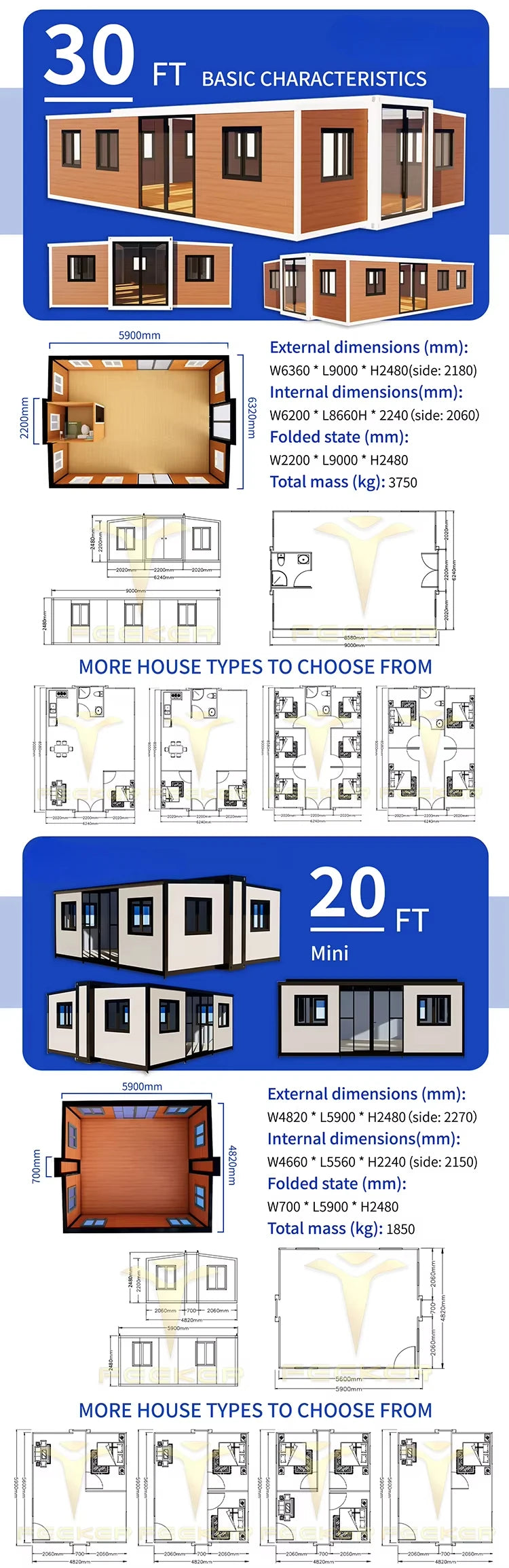Restaurant 20FT 40 Ft Prefab Steel Prefabricated Sandwich Panel Expandable Living Container House Tiny Homes With Bathroom