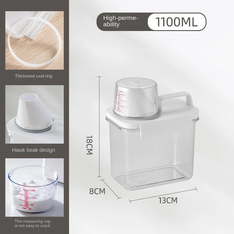 Laundry powder storage box, bathroom laundry detergent storage tank, transparent acrylic box, household necessities