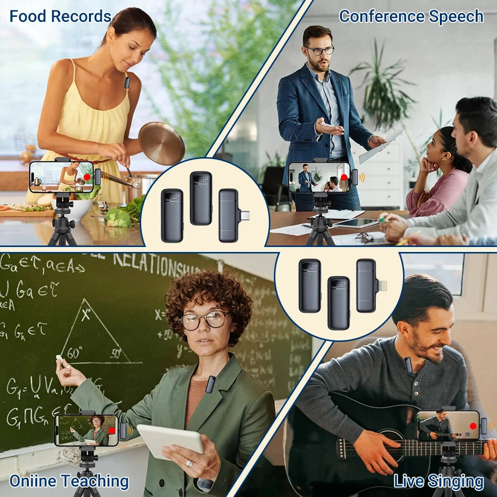 Portable Bluetooth Microphone K6 Wireless Lapel Microphone Speaker DJ MIC Gamer Gaming Phone Interview Youtube Live Streaming