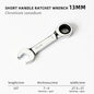 1Set 6mm-19mm Reversible Combination Stubby Single Wrench Stubby Combination 72 Tooth Ratchet Socket Spanner Nut Repair Tools