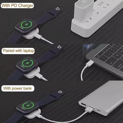 Fast Magnetic Watch Wireless Charger For Apple Watch Ultra 3 2 1 Series 9 8 7 6 SE Charger Dock Adapter Type C Portable Charger