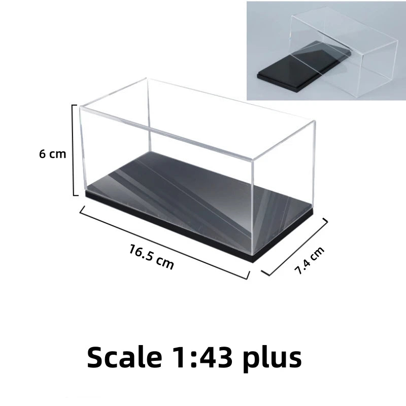 Scale 1/64 1/43 1/32 1/24 1/18 Clear Acrylic Display Box Case for Car Model Dust Cover Pre Made Box Diecast Professional Storage